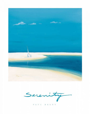 Serenity Coastal canvas art print by Brent Paul, featuring calming ocean scene with soft pastel colors, from Feeling at Home.