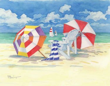 Feeling at Home Sunnyside Beach coastal canvas art print by Brent Paul depicting a serene beach scene with calm waters and sandy shores.