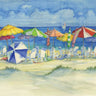 Watercolor coastal beach art print by Brent Paul, featuring serene ocean scene on canvas for home decor.