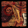 Abstract jazz music IV canvas art print by Feeling at Home features vibrant, expressive brushstrokes and musical themes.