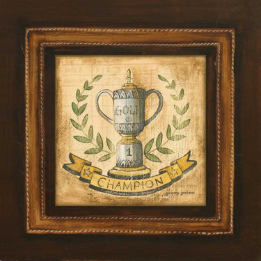 Golf Champion Games sports canvas art print by Gorham Gregory, featuring a vibrant golf scene with dynamic colors and detailed design.