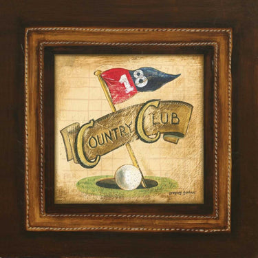 Golf country club sports canvas art print by Gorham Gregory, featuring a vibrant golf scene with lush course and players.