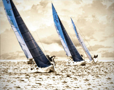 Racing Waters II coastal canvas art print by Hausenflock Alan, vibrant ocean scene with waves and sky, Feeling at Home brand