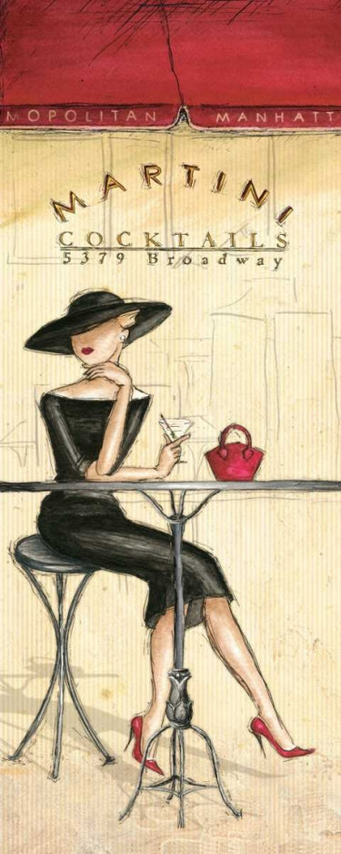 Feeling at Home Cocktails fashion canvas art print by Laliberte Andrea, featuring colorful cocktail illustrations on textured canvas.