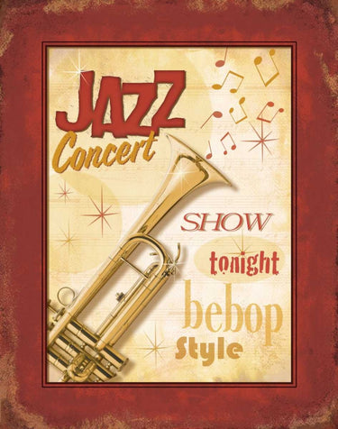 Vintage New Orleans Jazz art print by Pela Design, featuring vibrant jazz musicians and lively city scene in a canvas style.