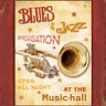 Vintage canvas art print featuring New Orleans Jazz IV by Pela Design, showcasing vibrant jazz scene artwork for home decor.