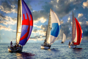 Coastal canvas art print titled "Headed Home II" by Hausenflock Alan, featuring serene seaside scene in soft, calming tones.