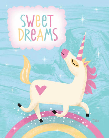 Unicorn animal canvas art print by Woo Teresa featuring whimsical unicorn design, displayed on a neutral background.