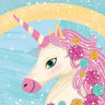 Unicorn II Animals canvas art print by Feeling at Home featuring colorful unicorn and animal illustrations on textured canvas.