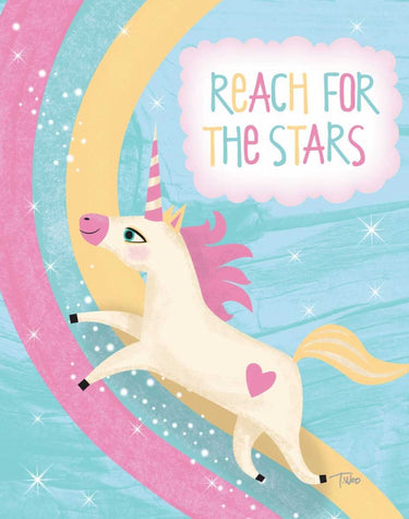 Unicorn III Animals canvas art print by Feeling at Home featuring colorful unicorn and animal illustrations on textured canvas.