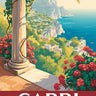 Capri Italia Coastal canvas art print by Magnusson Andreas, depicting a scenic coastal view, in vibrant colors for home decor.