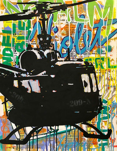 Colorful Nepalm Transportation canvas art print by Dean Russo from the Feeling at Home collection, showcasing vibrant street art style.