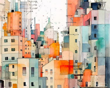 Feeling at home Big City Living abstract canvas art print by Stewart Shawna featuring vibrant urban-inspired design.
