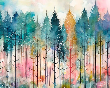 Feeling at Home Forest Line 1 nature canvas art print by Stewart Shawna featuring a tranquil forest scene on canvas.