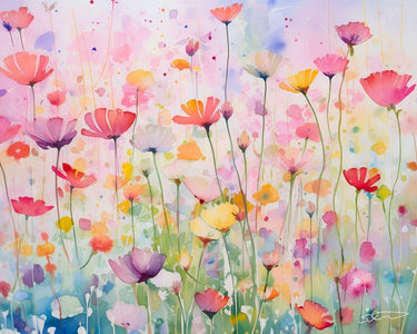 Summer Breeze floral canvas art print by Stewart Shawna, featuring vibrant, colorful flower design for home decor.