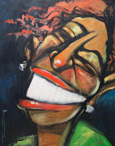 Feeling at Home Jazz Singer figurative canvas art print by Nyberg Tim, featuring vibrant musical scene on textured canvas.