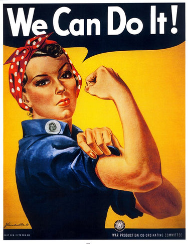 Vintage Apple Collection We Can Do It vintage canvas art print by Feeling at Home featuring iconic wartime poster imagery.