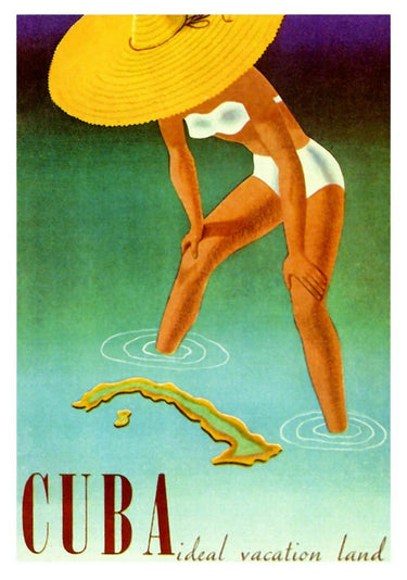Feeling at Home Cuba Ideal Vacation travel canvas art print featuring vibrant, scenic tropical landscape by Vintage Apple Collection.