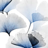 Bright blue Ginko Bunch 2 abstract canvas art print by Koetsier Albert, featuring vibrant blue and green leaf designs.