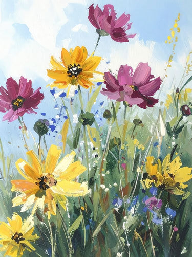 Springing Up 1 decorative canvas art print by Saunders Alonza, featuring vibrant, abstract floral design for home decor.