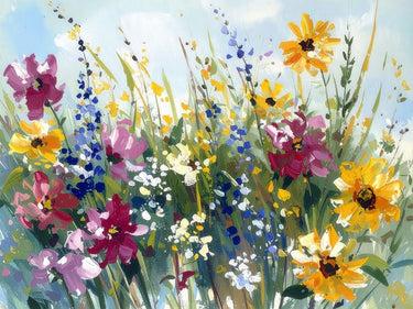 Springing Up 4 decorative canvas art print by Saunders Alonza, featuring vibrant abstract floral design for home decor.