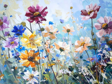 Summer Gathering 3 decorative canvas art print by Saunders Alonza, featuring vibrant summer scene and floral details.