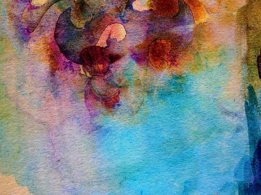 Macrocosm abstract canvas art print by Feeling at Home featuring vibrant, swirling colors and cosmic-inspired design.