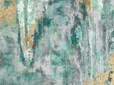Feeling at home turquoise waters abstract canvas art print by Brown Denise featuring vibrant turquoise and blue watercolor-inspired design.