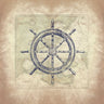 Coastal map bordered canvas art print by Feeling at Home featuring a detailed coastal scene, designed by Grey Jace.