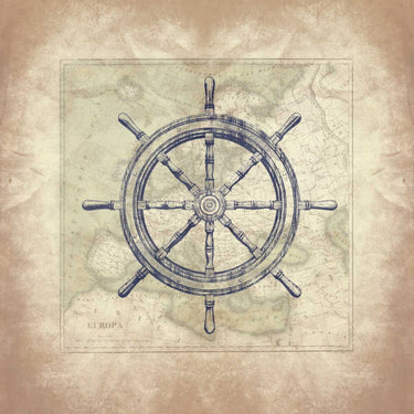 Coastal map bordered canvas art print by Feeling at Home featuring a detailed coastal scene, designed by Grey Jace.