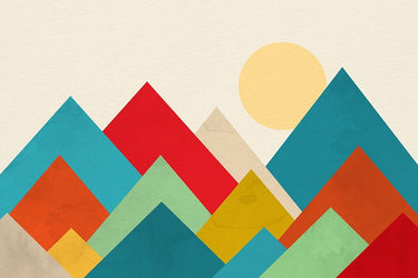Abstract canvas art print of mountain range by Allen Kimberly, featuring a scenic landscape in earthy tones.