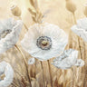 White poppies decorative canvas art print by Allen Kimberly, featuring vibrant white poppy flowers on a textured background.