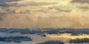Feeling at Home Morning Sky abstract canvas art print by Allen Kimberly, featuring vibrant, colorful sky-inspired artwork.