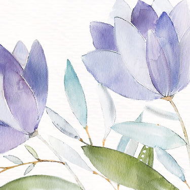 Purple Spring 1 floral canvas art print by Feeling at Home featuring vibrant spring blossoms in an artistic style.
