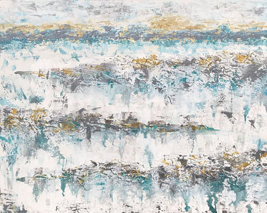 Feeling at Home Mountain Mist abstract canvas art print by Hogan Melody, featuring soft mountain landscape and misty colors.