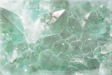 Feeling at Home Mint Rocks abstract canvas art print by Villa Milli showing vibrant mint green and abstract rock patterns.