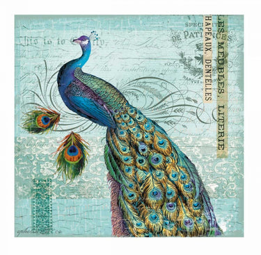 Peacock Nouveau Animals canvas art print by Feeling at Home featuring colorful peacock and animal designs in Lula Bijoux style