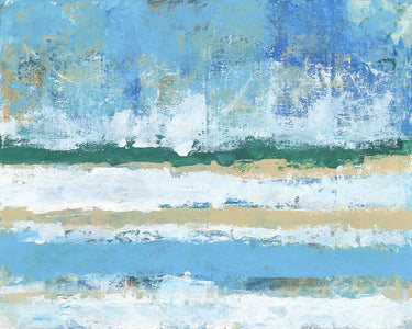 Beachy Coast abstract canvas art print by Feeling at Home featuring calming ocean-inspired colors and textured coastal scenery.
