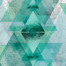 Teal geometric contemporary canvas art print by Feeling at Home, featuring abstract shapes and bold design.