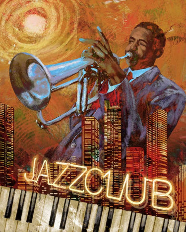 Jazz Club music and dance themed canvas art print by Knutsen Conrad, featuring vibrant musical scene for home decor.