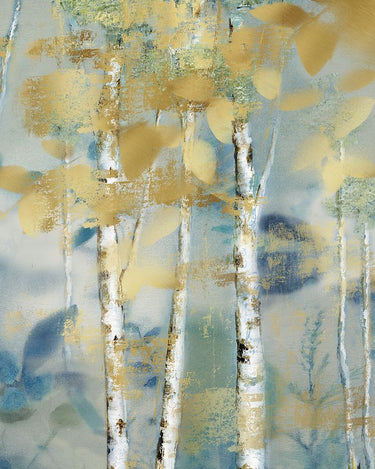Gilded Forest Detail I landscape canvas art print by Feeling at Home showcasing a lush forest scene with golden accents.