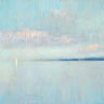 Sunrise Haze coastal canvas art print by Swatland Katie, featuring warm sunset colors and ocean scene on textured canvas.