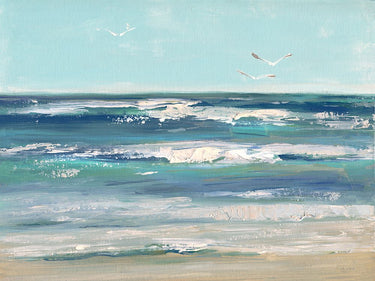 Windswept Bay abstract canvas art print by Swatland Sally, featuring vibrant coastal-inspired artwork on a textured canvas.