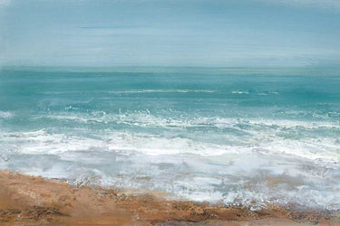 Hazy Days Coastal canvas art print by Feeling at Home featuring a serene beach scene with soft, hazy colors and coastal details.