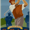 Vintage golf drive games sports canvas art print by Huynh Si, featuring a nostalgic golf scene with vibrant colors and detailed design.