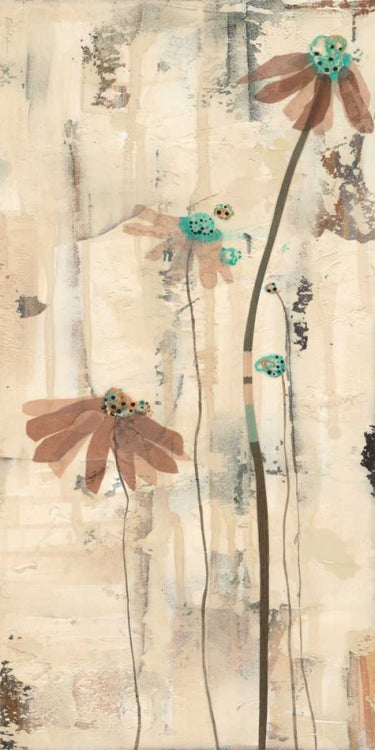 Abstract canvas art print titled "You Blossomed II" by Miller Gina, featuring vibrant floral and abstract design in soft colors.