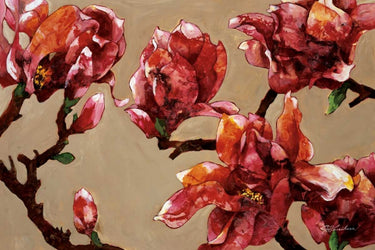 Elegant Magnolia floral canvas art print by Kamikura Joyce, featuring vibrant magnolia blossoms on a stylish wall decor piece.