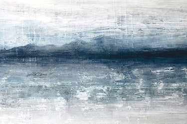 Horizon Coastal Canvas Art Print by Stephane Fontaine featuring a serene seaside scene, in a natural and calming color palette.