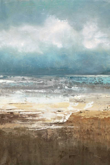 Abstract Oceanscape canvas art print by Quintero Tita, featuring vibrant blue and teal ocean-inspired brushstrokes and textures.