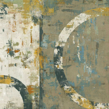 Abstract canvas art print Elation II by Bradley Tim, featuring vibrant, colorful geometric shapes on a textured surface.